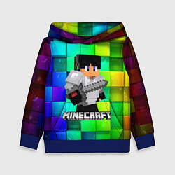 Толстовка-худи детская Minecraft Майнкрафт, цвет: 3D-синий