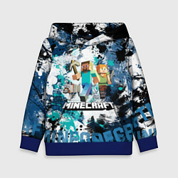 Толстовка-худи детская Minecraft Майнкрафт, цвет: 3D-синий