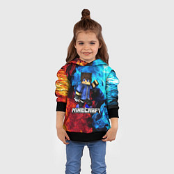 Толстовка-худи детская Minecraft Майнкрафт, цвет: 3D-черный — фото 2