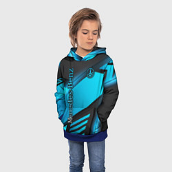 Толстовка-худи детская Mercedes-Benz, цвет: 3D-синий — фото 2