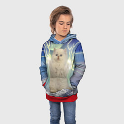 Толстовка-худи детская Грозовой Котик, цвет: 3D-красный — фото 2