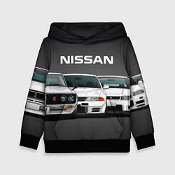 Толстовка-худи детская NISSAN, цвет: 3D-черный