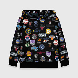 Толстовка-худи детская NBA Pattern, цвет: 3D-черный