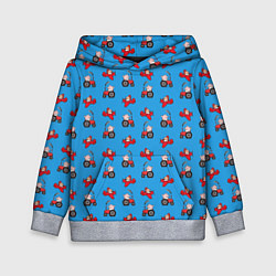 Толстовка-худи детская Поросенок Пётр, цвет: 3D-меланж