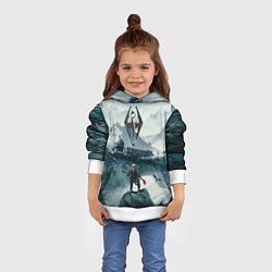 Толстовка-худи детская Skyrim Warrior, цвет: 3D-белый — фото 2