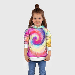 Толстовка-худи детская Tie Dye vortex, цвет: 3D-белый — фото 2