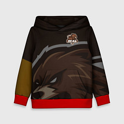 Толстовка-худи детская Форма Bear, цвет: 3D-красный