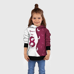 Толстовка-худи детская Womens Day, цвет: 3D-черный — фото 2