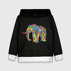 Толстовка-худи детская Слон, цвет: 3D-белый