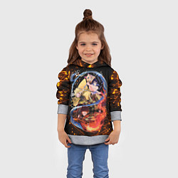 Толстовка-худи детская KIMETSU NO YAIBA, цвет: 3D-меланж — фото 2