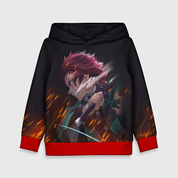 Толстовка-худи детская KIMETSU NO YAIBA, цвет: 3D-красный