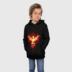 Толстовка-худи детская Огненный Дракон, цвет: 3D-черный — фото 2