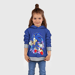 Толстовка-худи детская Sonic, цвет: 3D-меланж — фото 2