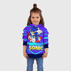 Толстовка-худи детская Sonic, цвет: 3D-синий — фото 2