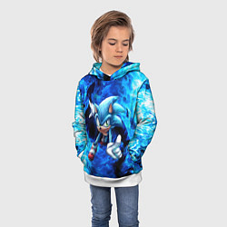Толстовка-худи детская Blue Sonic, цвет: 3D-белый — фото 2