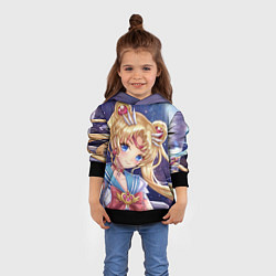 Толстовка-худи детская SAILOR MOON, цвет: 3D-черный — фото 2