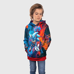 Толстовка-худи детская SONIC, цвет: 3D-красный — фото 2