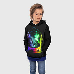 Толстовка-худи детская Кот космонафт, цвет: 3D-синий — фото 2