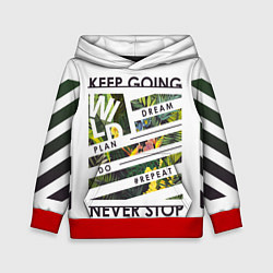 Толстовка-худи детская Off-White: Keep Going, цвет: 3D-красный