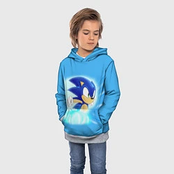 Толстовка-худи детская Sonic, цвет: 3D-меланж — фото 2