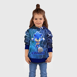 Толстовка-худи детская SONIC, цвет: 3D-синий — фото 2