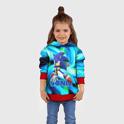Толстовка-худи детская Sonic, цвет: 3D-красный — фото 2