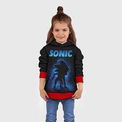 Толстовка-худи детская Sonic in shadow, цвет: 3D-красный — фото 2