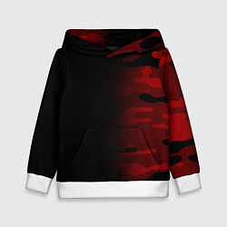 Толстовка-худи детская RED BLACK MILITARY CAMO, цвет: 3D-белый