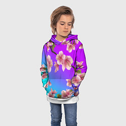 Толстовка-худи детская САКУРА ВИШНЯ, цвет: 3D-белый — фото 2