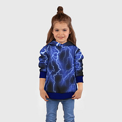 Толстовка-худи детская МОЛНИЯ NEON, цвет: 3D-синий — фото 2