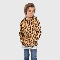 Толстовка-худи детская Леопард, цвет: 3D-белый — фото 2