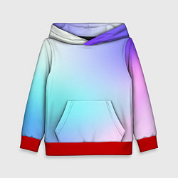 Толстовка-худи детская Небесно голубой градиентный, цвет: 3D-красный