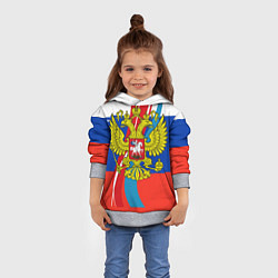 Толстовка-худи детская Герб России, цвет: 3D-меланж — фото 2