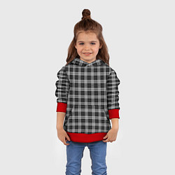 Толстовка-худи детская Шотландка, цвет: 3D-красный — фото 2