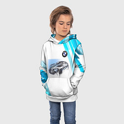 Толстовка-худи детская BMW, цвет: 3D-белый — фото 2