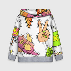Толстовка-худи детская Emoji, цвет: 3D-меланж
