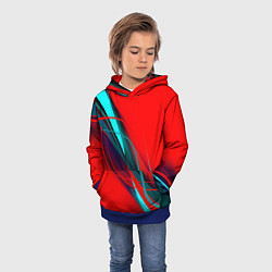 Толстовка-худи детская GEOMETRY STRIPES, цвет: 3D-синий — фото 2