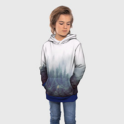 Толстовка-худи детская Сибирский лес, цвет: 3D-синий — фото 2