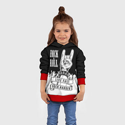 Толстовка-худи детская Rock and Roll, цвет: 3D-красный — фото 2