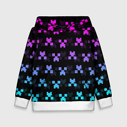 Толстовка-худи детская MINECRAFT CREEPER NEON, цвет: 3D-белый