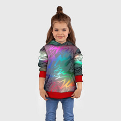 Толстовка-худи детская Узоры, цвет: 3D-красный — фото 2