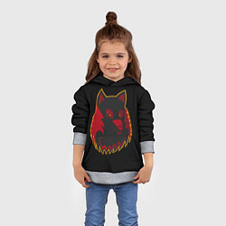 Толстовка-худи детская Wolf Logo, цвет: 3D-меланж — фото 2