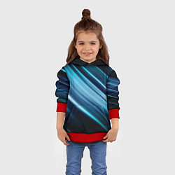 Толстовка-худи детская GEOMETRY STRIPES, цвет: 3D-красный — фото 2