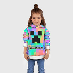 Толстовка-худи детская Minecraft, цвет: 3D-белый — фото 2