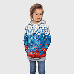 Толстовка-худи детская Россия, цвет: 3D-меланж — фото 2