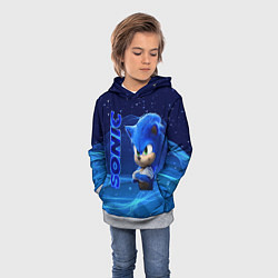 Толстовка-худи детская Соник, цвет: 3D-меланж — фото 2