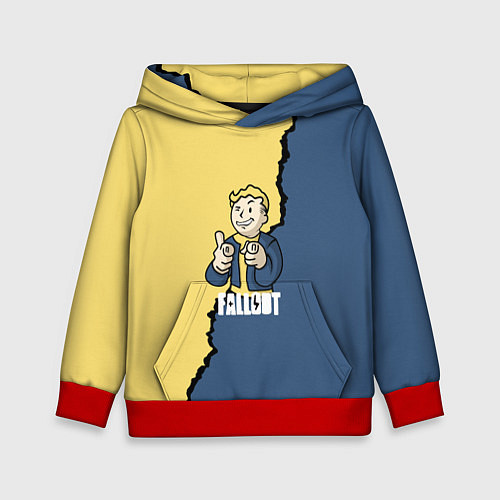 Детская толстовка Fallout logo boy / 3D-Красный – фото 1