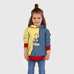 Толстовка-худи детская Fallout logo boy, цвет: 3D-красный — фото 2