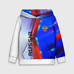 Толстовка-худи детская RUSSIA SPORT, цвет: 3D-белый