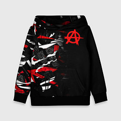 Толстовка-худи детская Анархия, цвет: 3D-черный